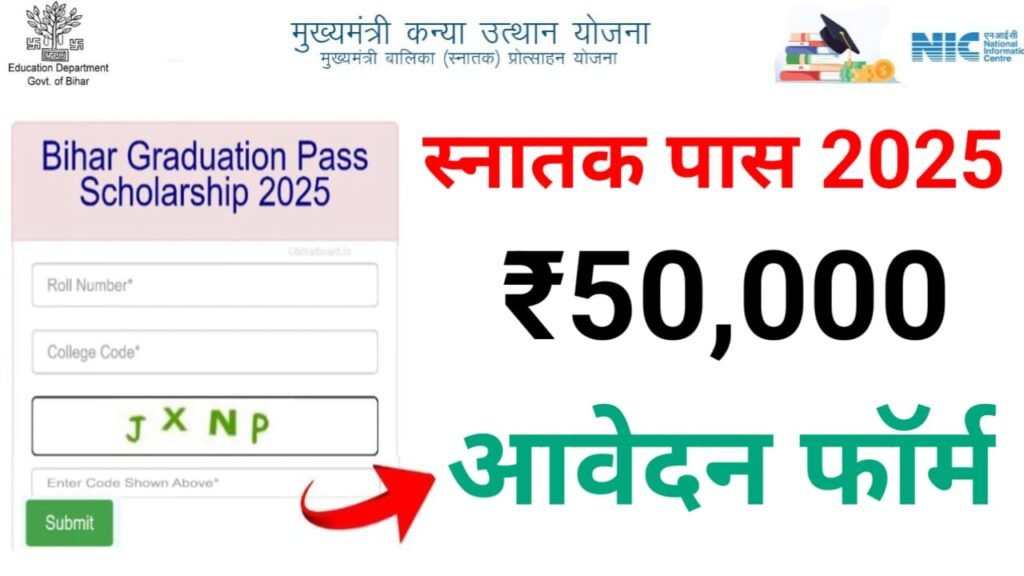 Bihar Graduation Pass 50000 Online Apply 2025 — कन्या उत्थान योजना स्नातक पास 50000 स्कॉलरशिप के लिए आवेदन जल्द शुरू