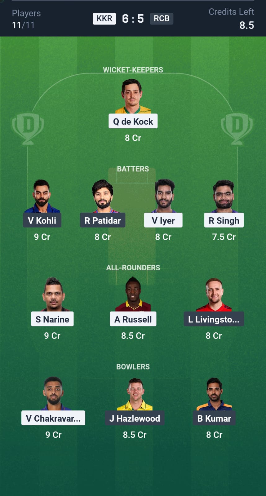 KKR vs RCB Dream 11 Prediction Hindi — पहला दिन चाहते हैं यदि आपका dream11 पर अच्छा हो तो ऐसे बनाओ टीम जाने पिच रिपोर्ट और मैच से जुड़ी अपडेट