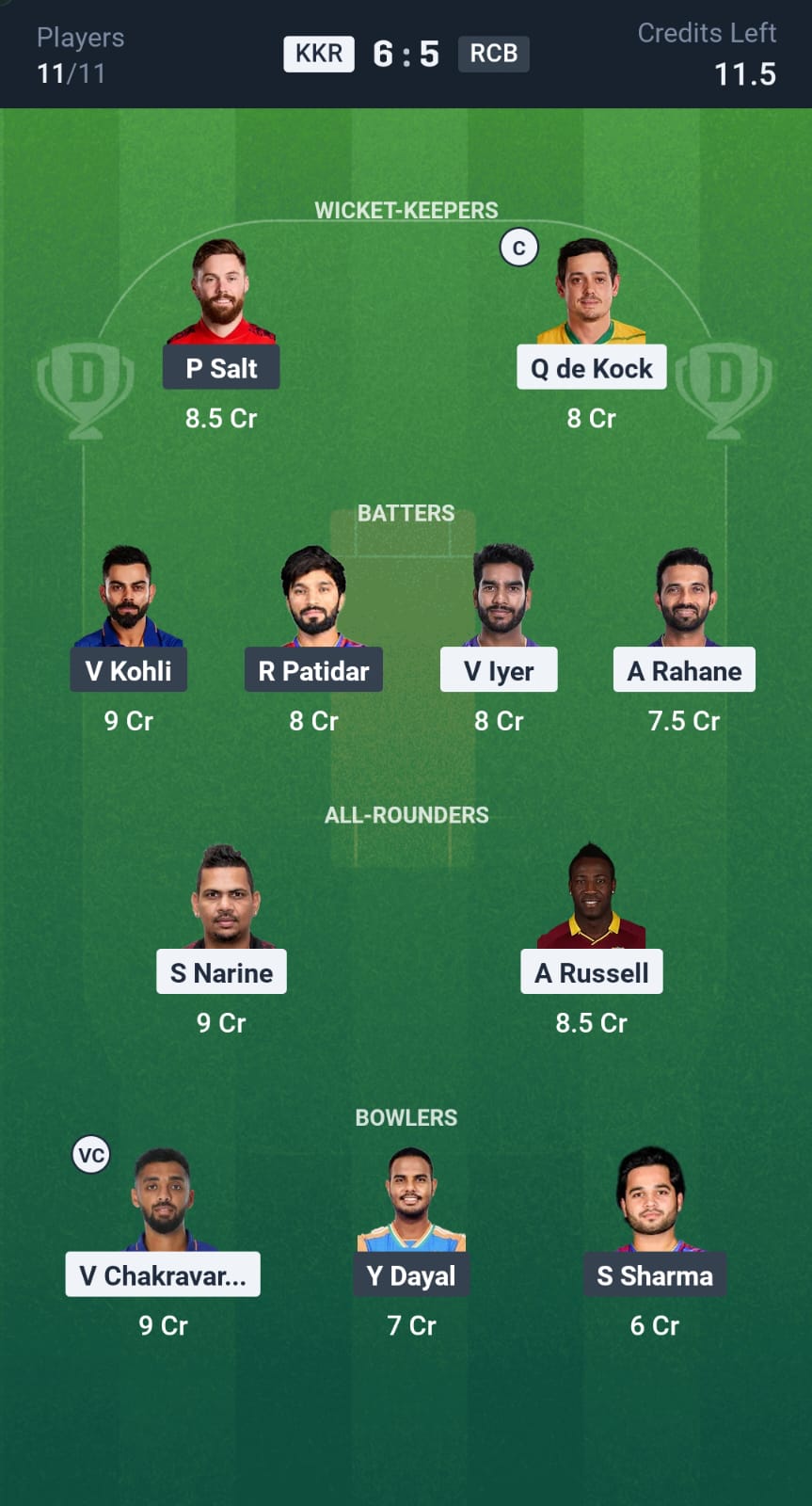 KKR vs RCB Dream 11 Prediction Hindi — पहला दिन चाहते हैं यदि आपका dream11 पर अच्छा हो तो ऐसे बनाओ टीम जाने पिच रिपोर्ट और मैच से जुड़ी अपडेट